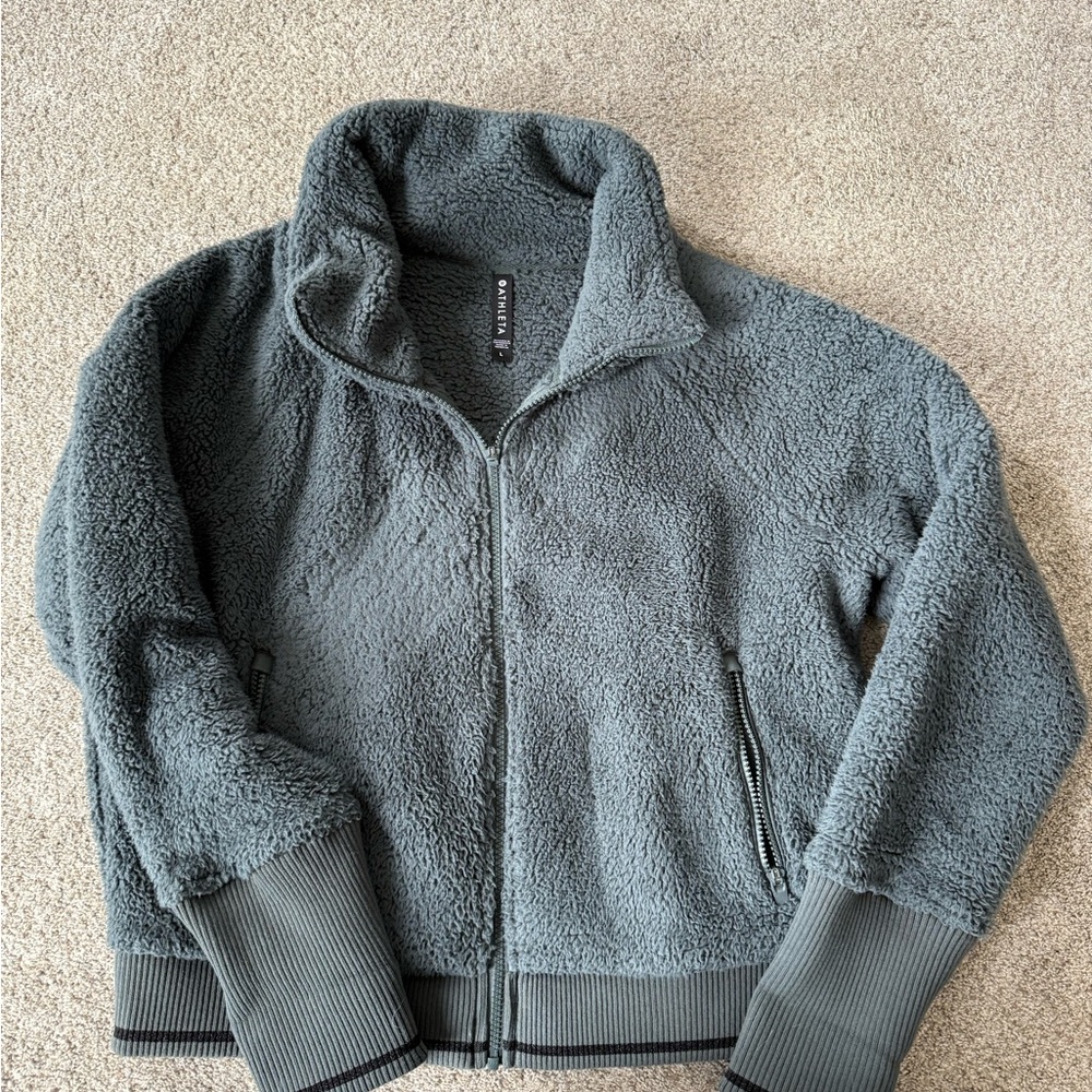Athleta Gray Sherpa Jacket